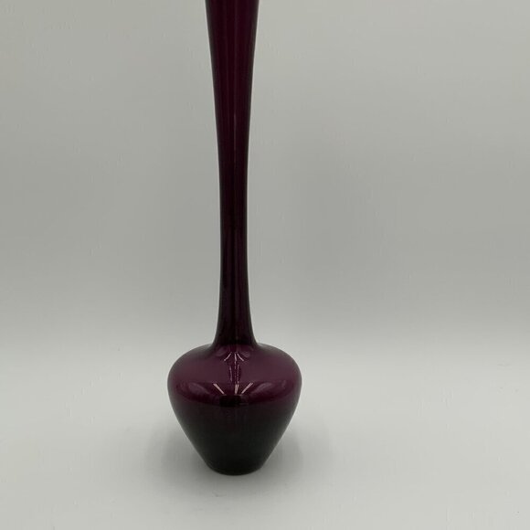 Tall Amethyst Glass Bud Vase Made in Japan - Picture 6 of 9